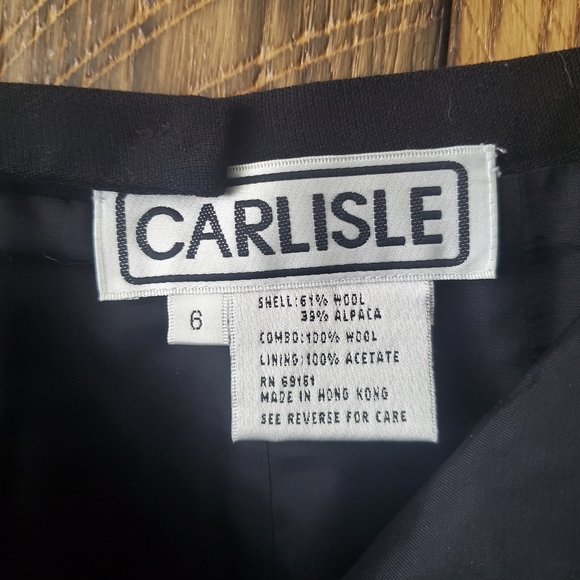 Vintage Carlisle 2 piece b/w size 4/6 jacket skirt herringbone pattern vintage - Picture 7 of 11